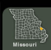 Ste. Genevieve County darkened on a map of Missouri